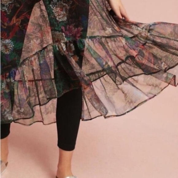 Anthropologie Maeve Meena Floral Skirted Leggings | Size XS Whimsigoth Skirt - Picture 10 of 10